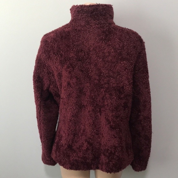 Pendleton Burgundy Fuzzy Furry Zip Jacket Medium - Picture 7 of 10